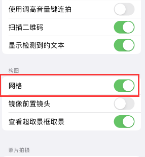 靖江苹果手机维修网点分享iPhone如何开启九宫格构图功能 