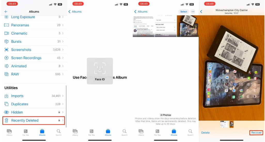 靖江苹果14维修分享 iPhone14 上恢复已删除的照片 