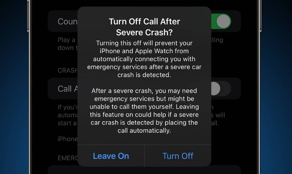 靖江苹果14维修分享 iPhone 14 和 Apple Watch 上关闭崩溃检测 